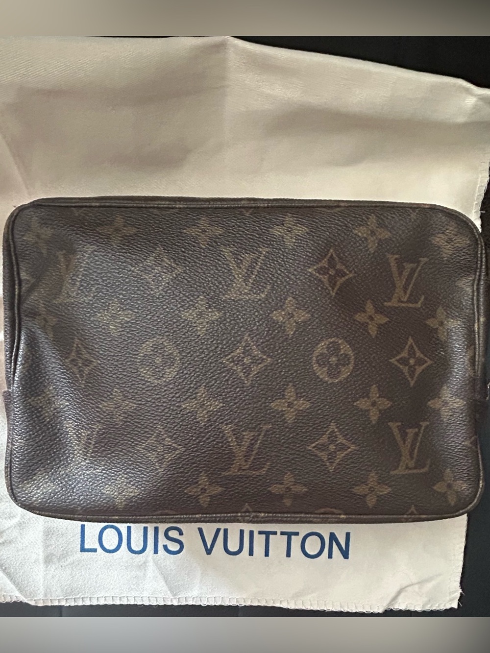 Louis Vuitton Brown Monogram Canvas Toiletry Bag- Vintage AUTHENTIC - Picture 10 of 14